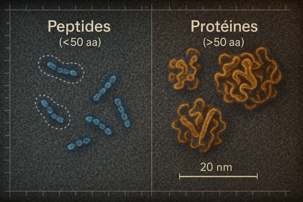Comparaison entre peptides et protéines : différences structurelles fondamentales